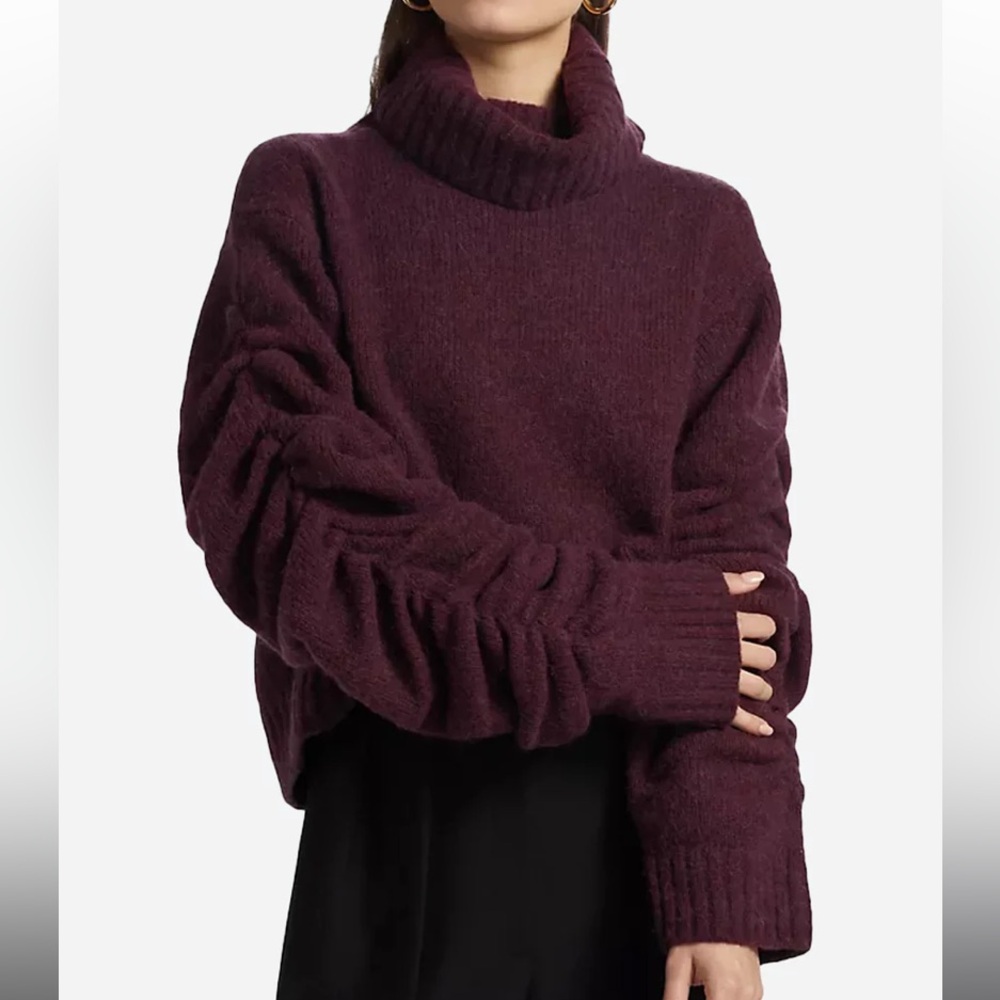 AnOnlyChild Hour Mohair Sweater, Burgundy, XS